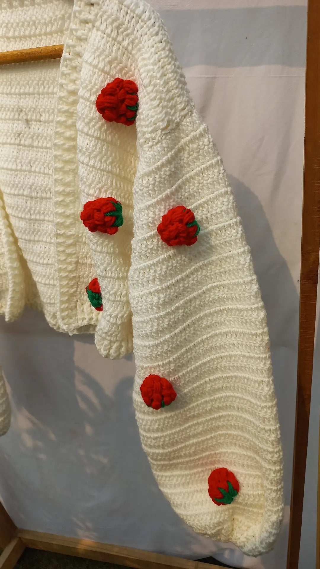 Strawberry cropped cardigan