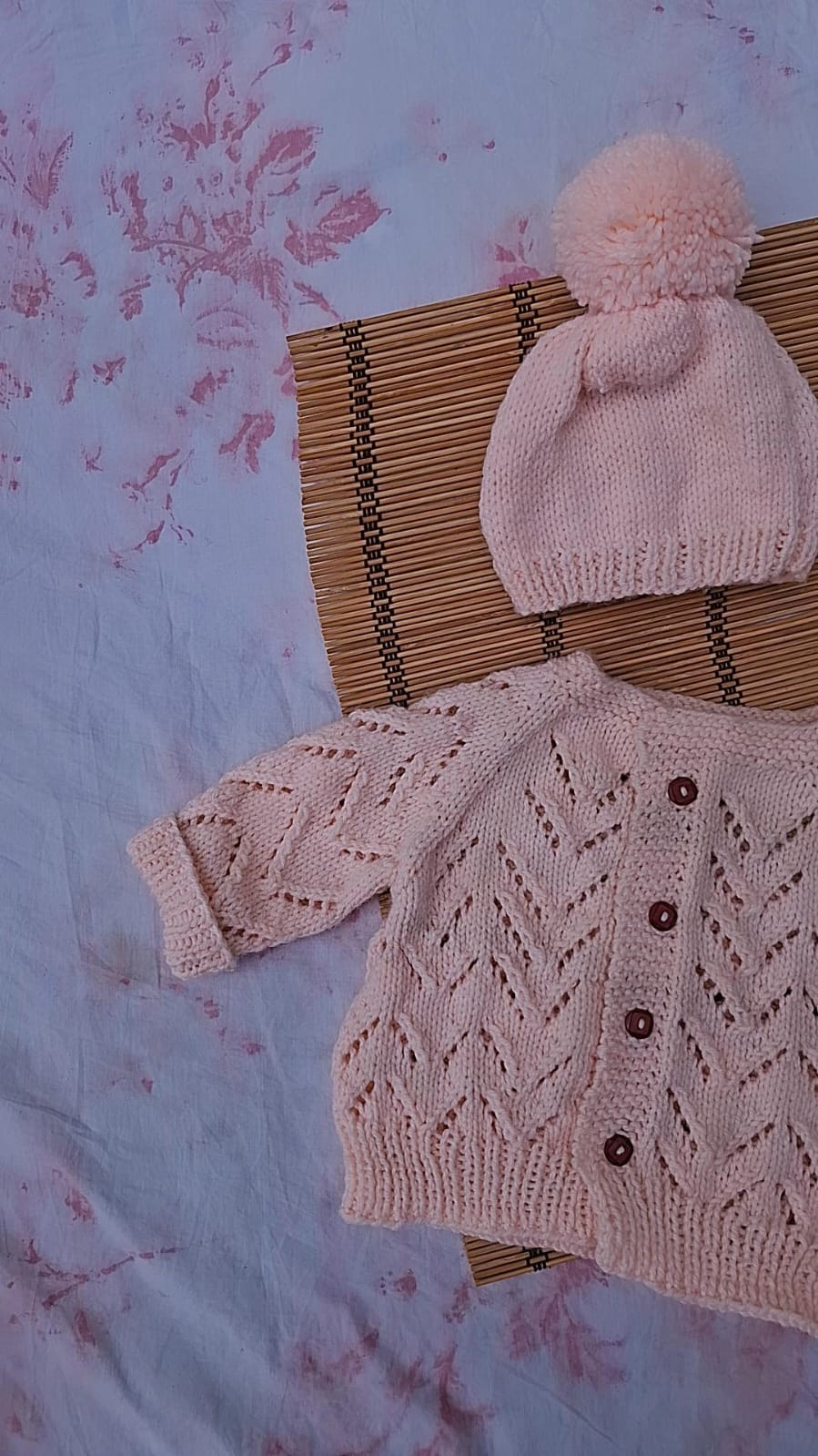 Lace filet cardigan set