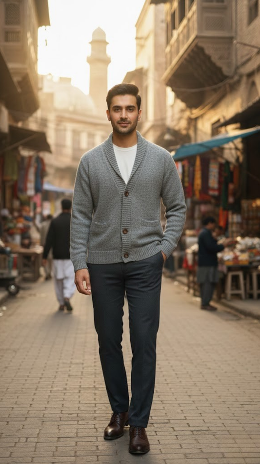 Grey Mohair Cardigan