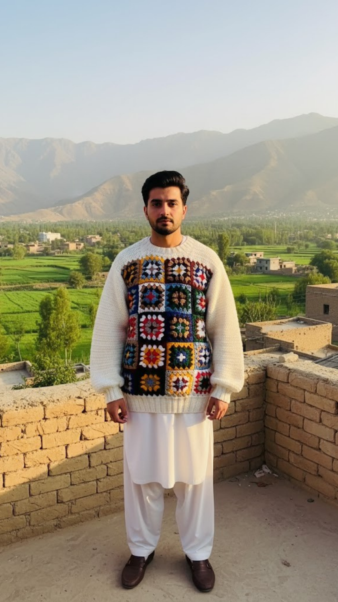 Knitted fusion unisex pullover