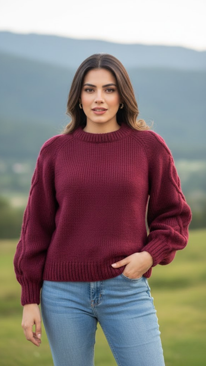 Diamond cables pullover