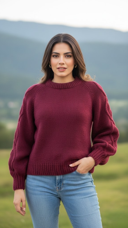 Diamond cables pullover