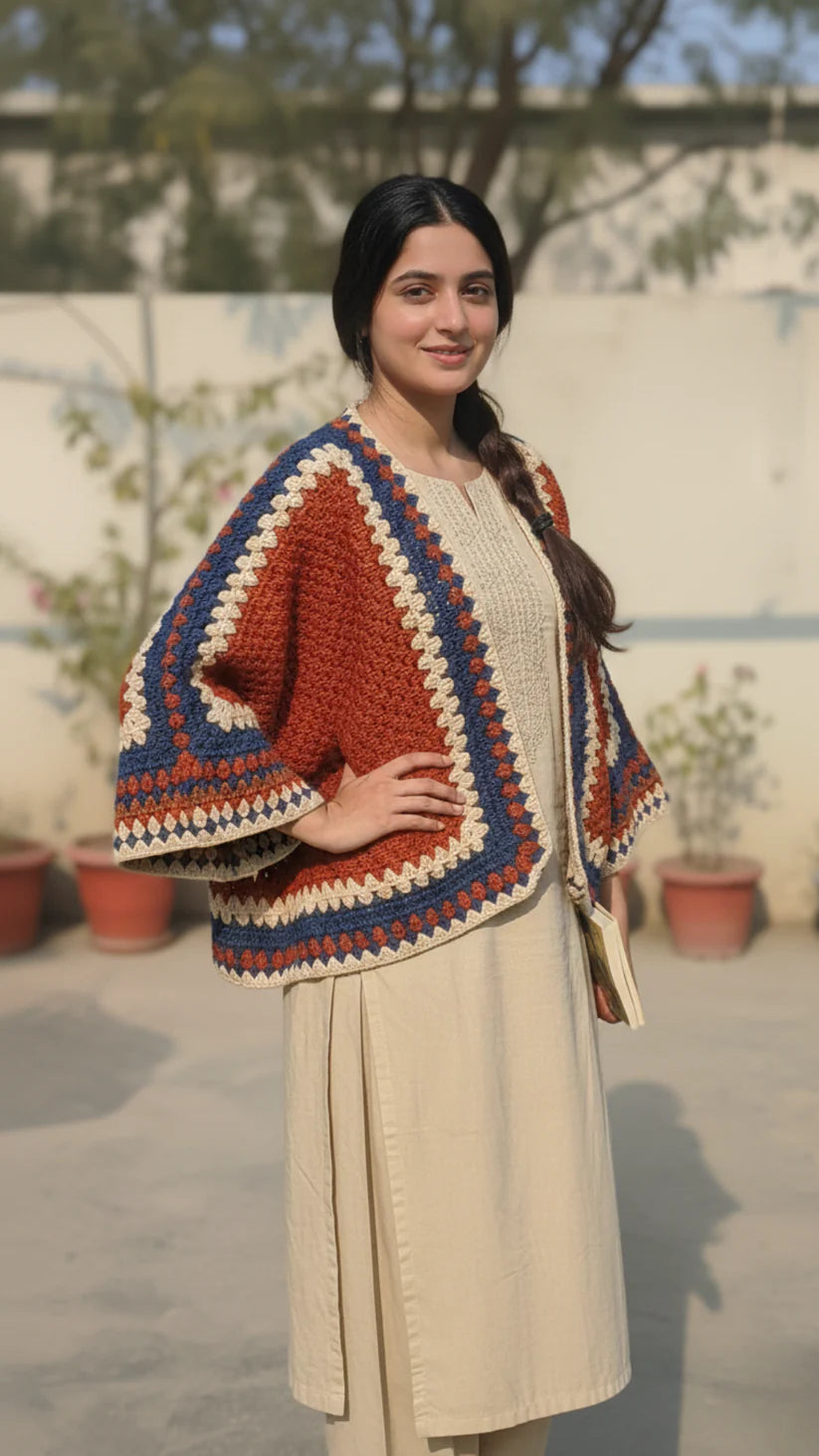 Hexi crochet cardigan