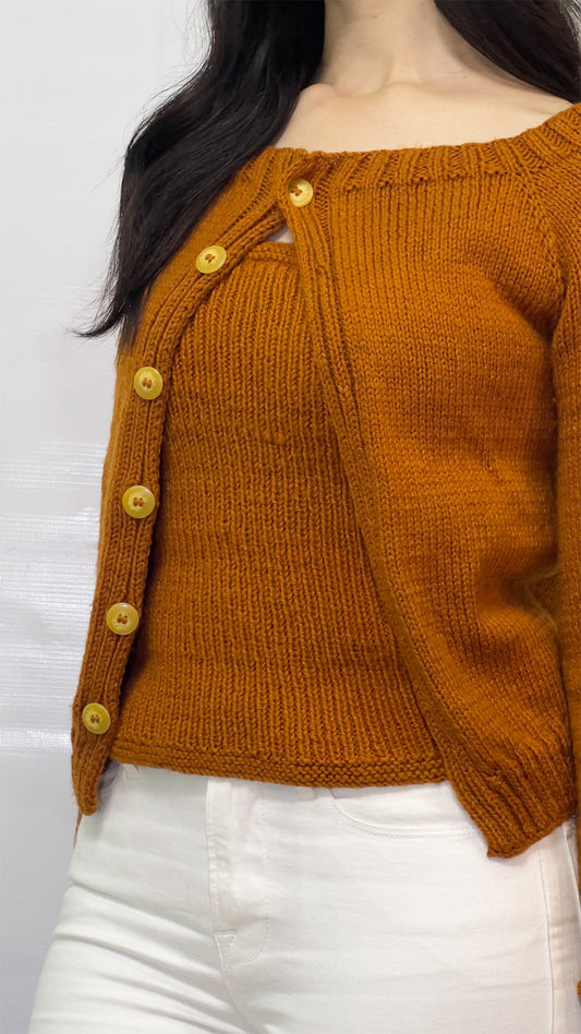 Rust Cardigan Set