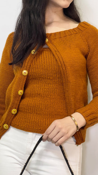 Rust Cardigan Set