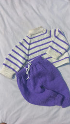 Lavender strip pajma set