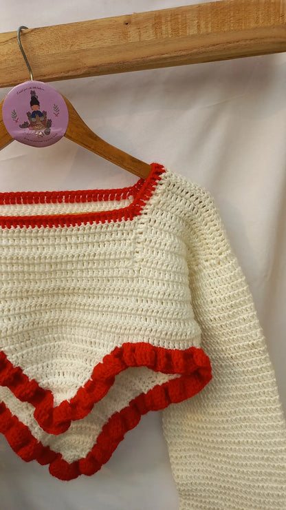 Heart-frills croptop