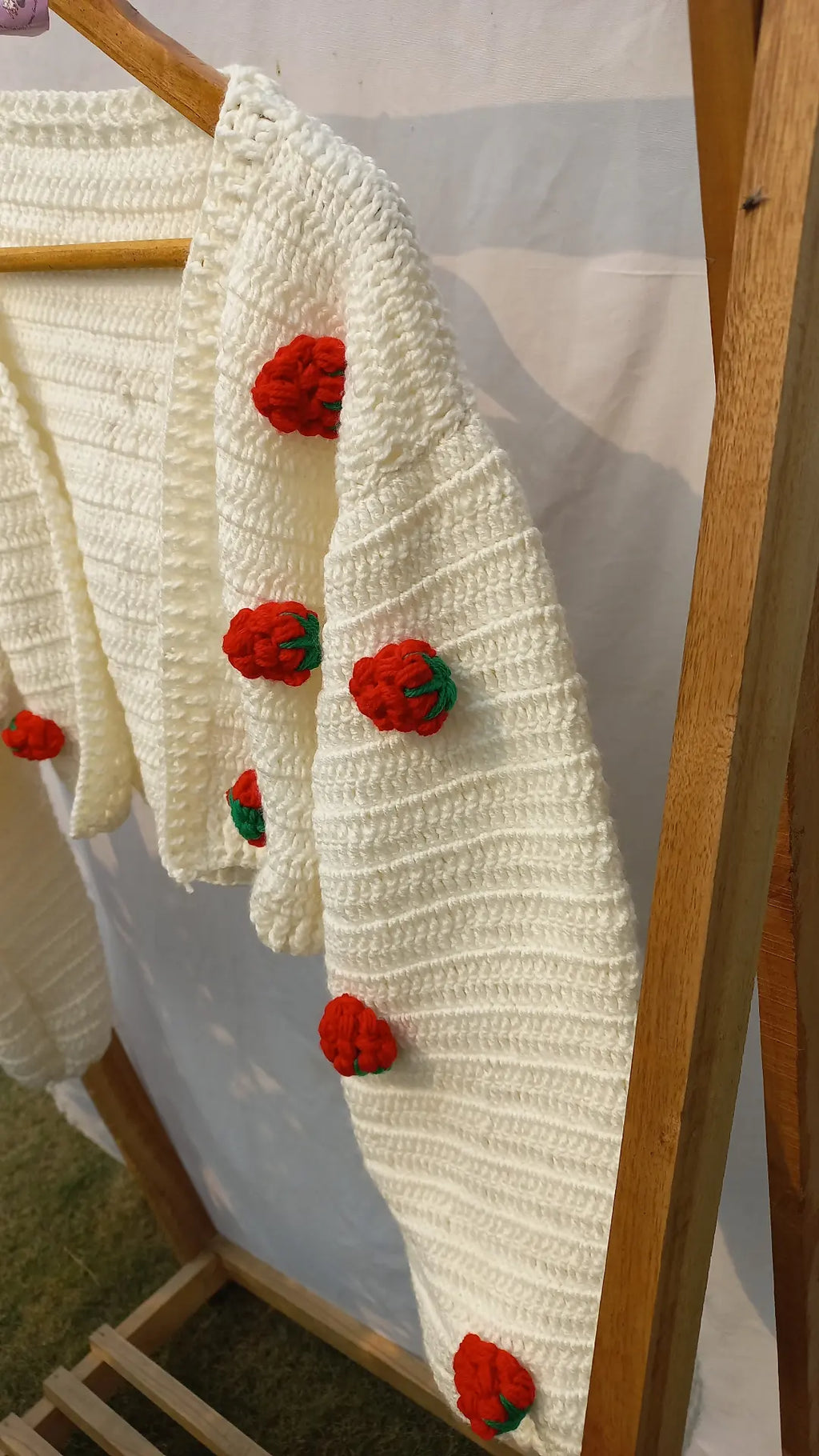Strawberry cropped cardigan