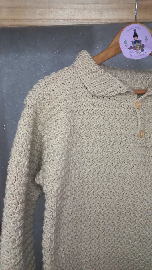 Beige Collared pullover/Jumper