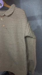 Beige Collared pullover/Jumper