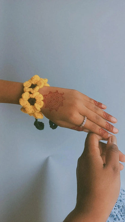 Crochet Sunflower bracelet