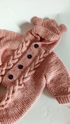 Braided romper in tea pink