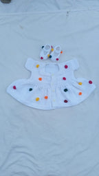 White bead frock set