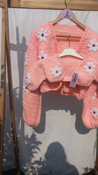 Peach Pointed Daisy Cardigan