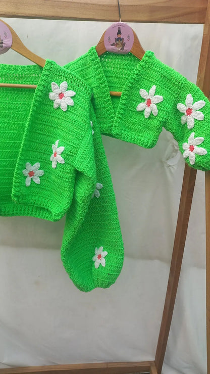 Neon Daisy Cardigan