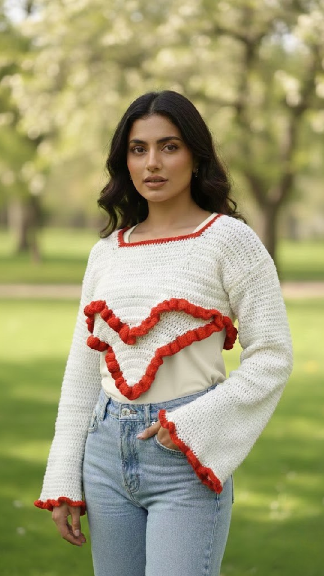 Heart-frills croptop