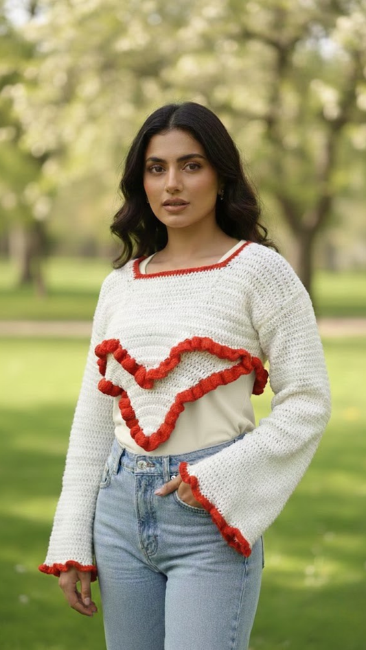 Heart-frills croptop
