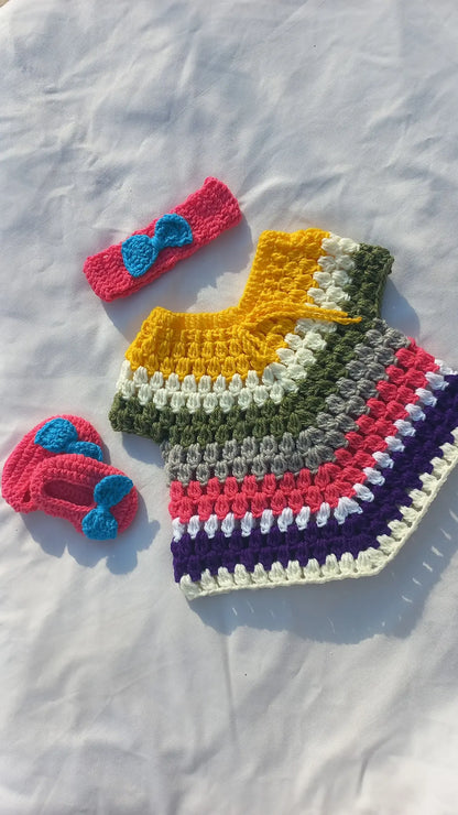 Rainbow frock set