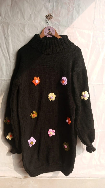 Floral Long Turtle Neck