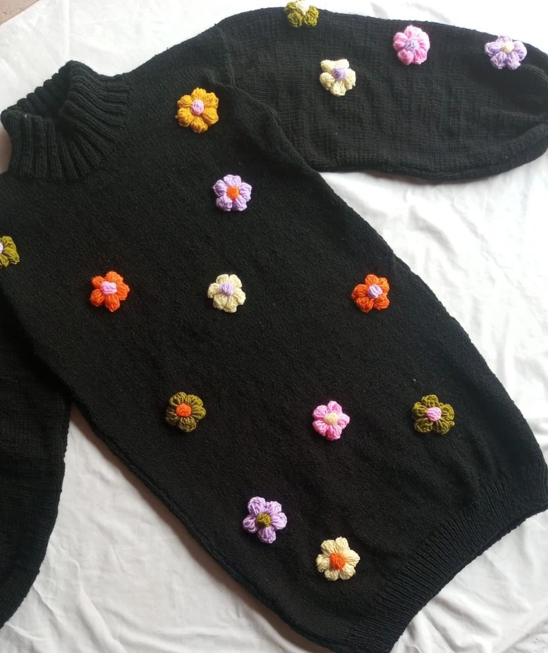 Floral Long Turtle Neck