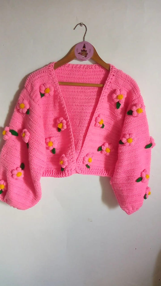 Monotone Blossom Cardigan