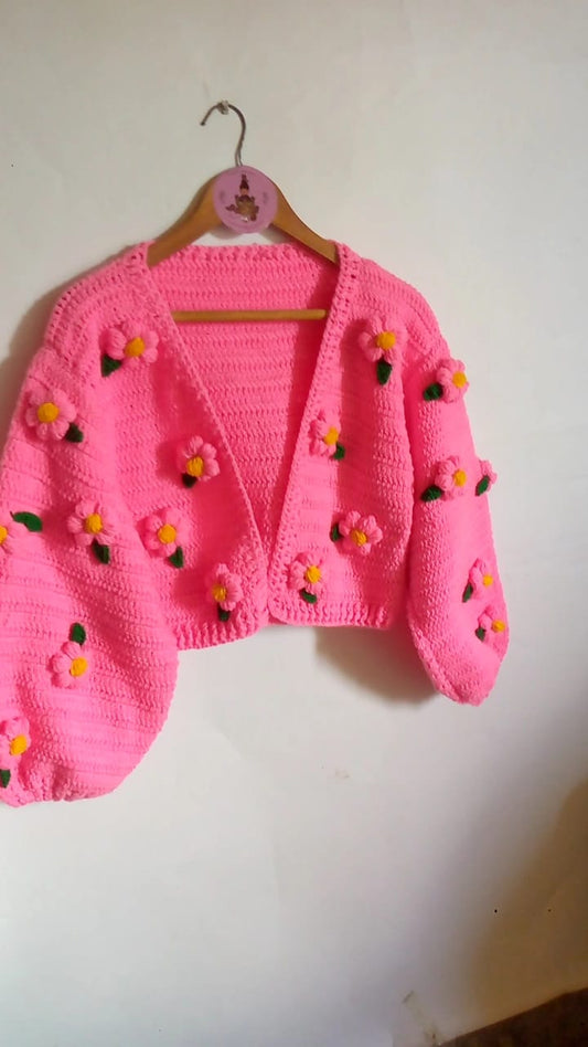 Monotone Blossom Cardigan