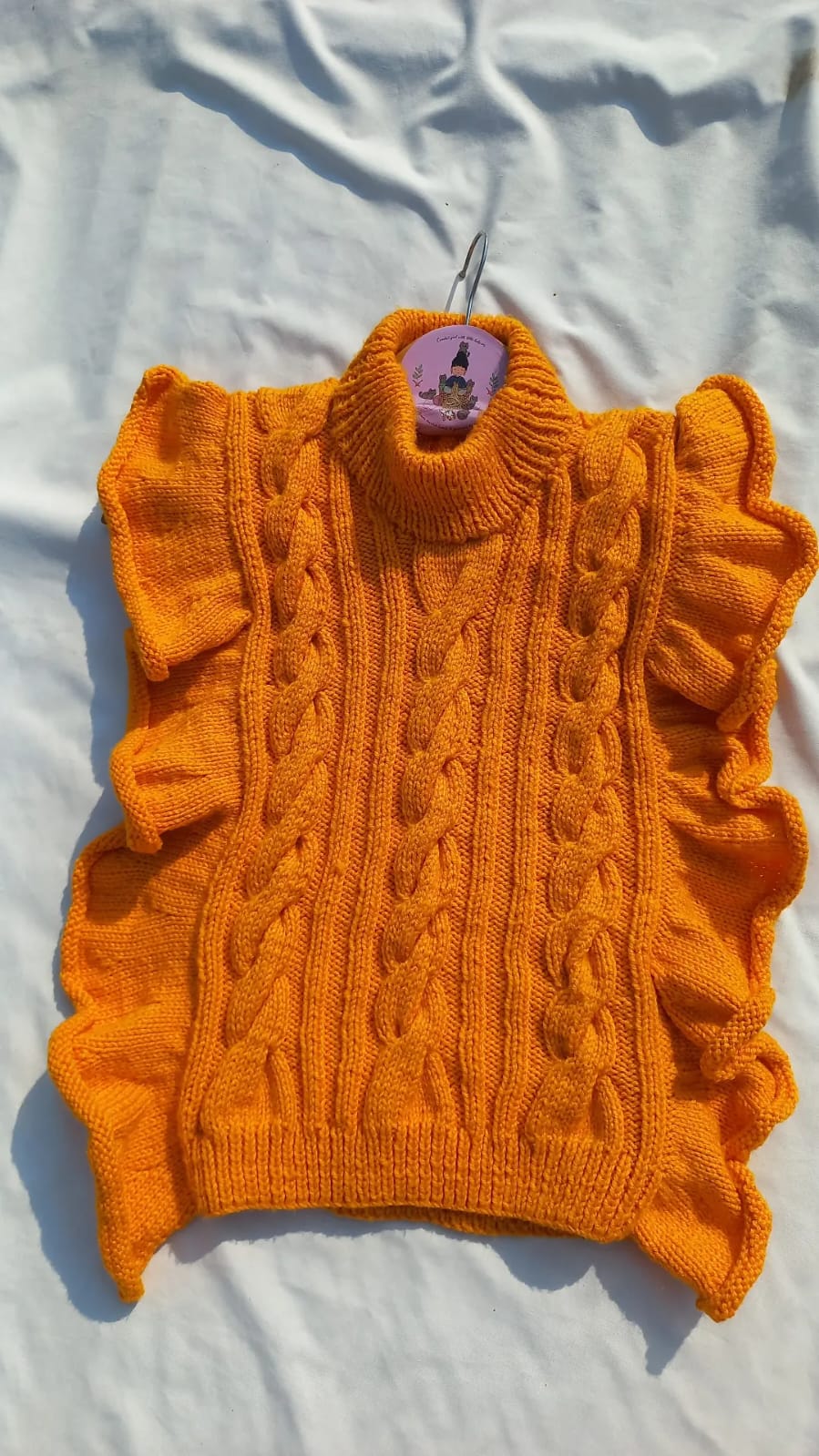 Frilled Cabled Vest
