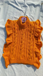 Frilled Cabled Vest