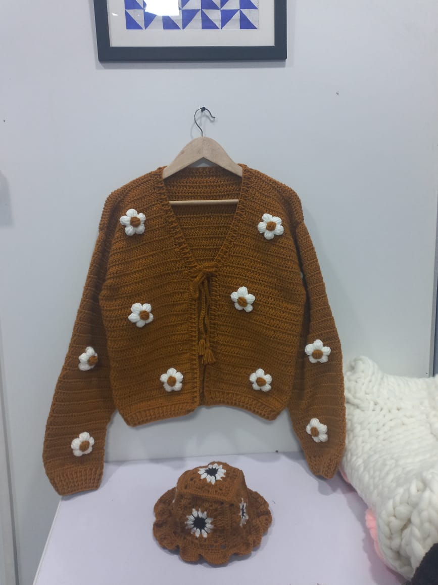 Golden Cardigan Set
