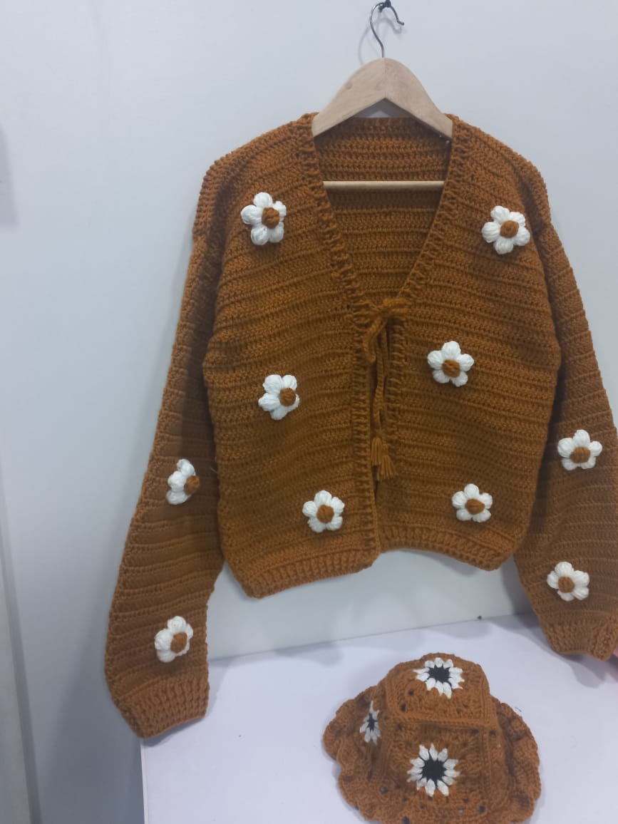 Golden Cardigan Set