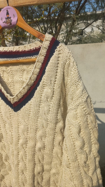 Classic cabled pullover