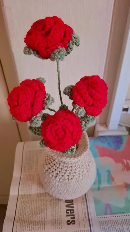 Crochet flower pots