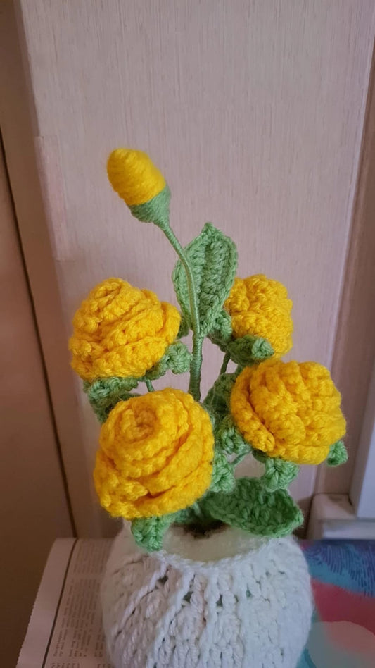 Crochet flower pots