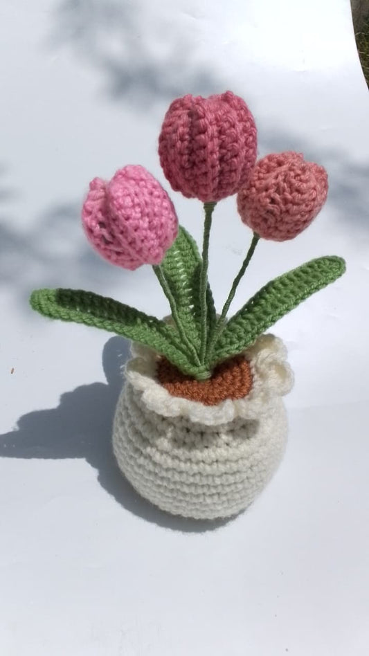 Crochet flower pots