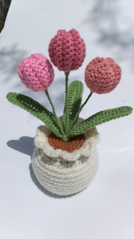 Crochet flower pots
