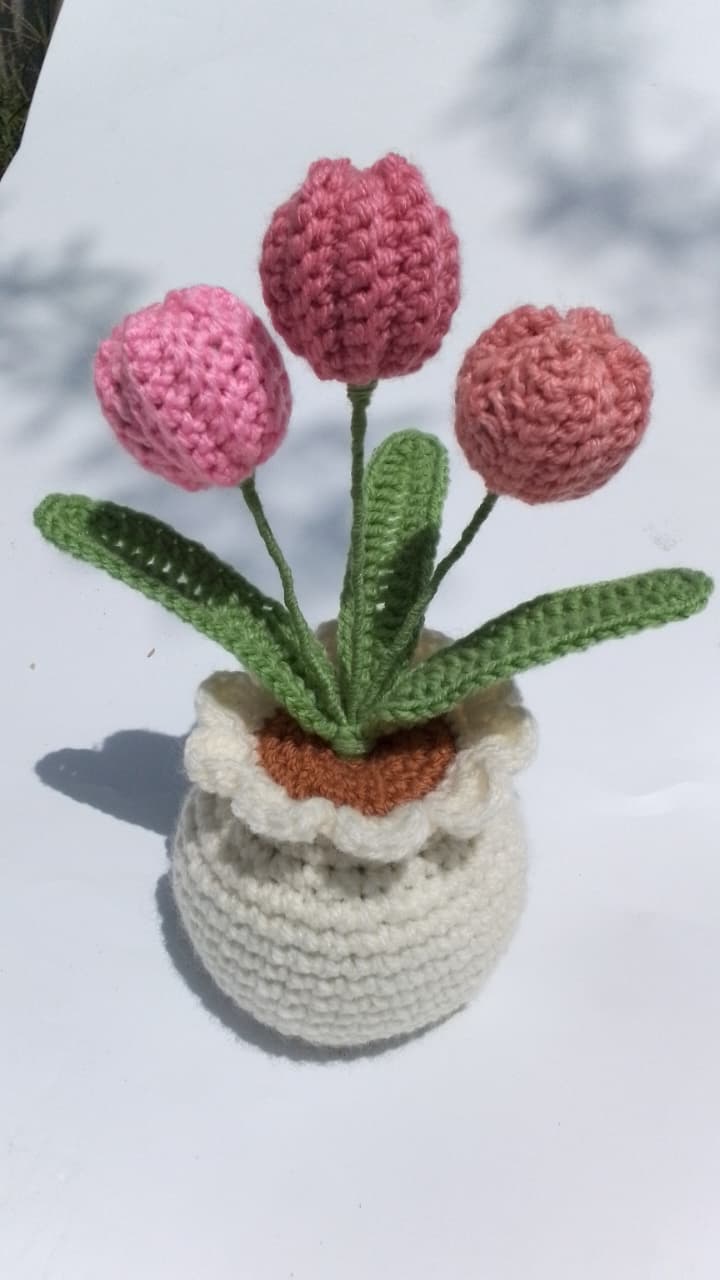 Crochet flower pots