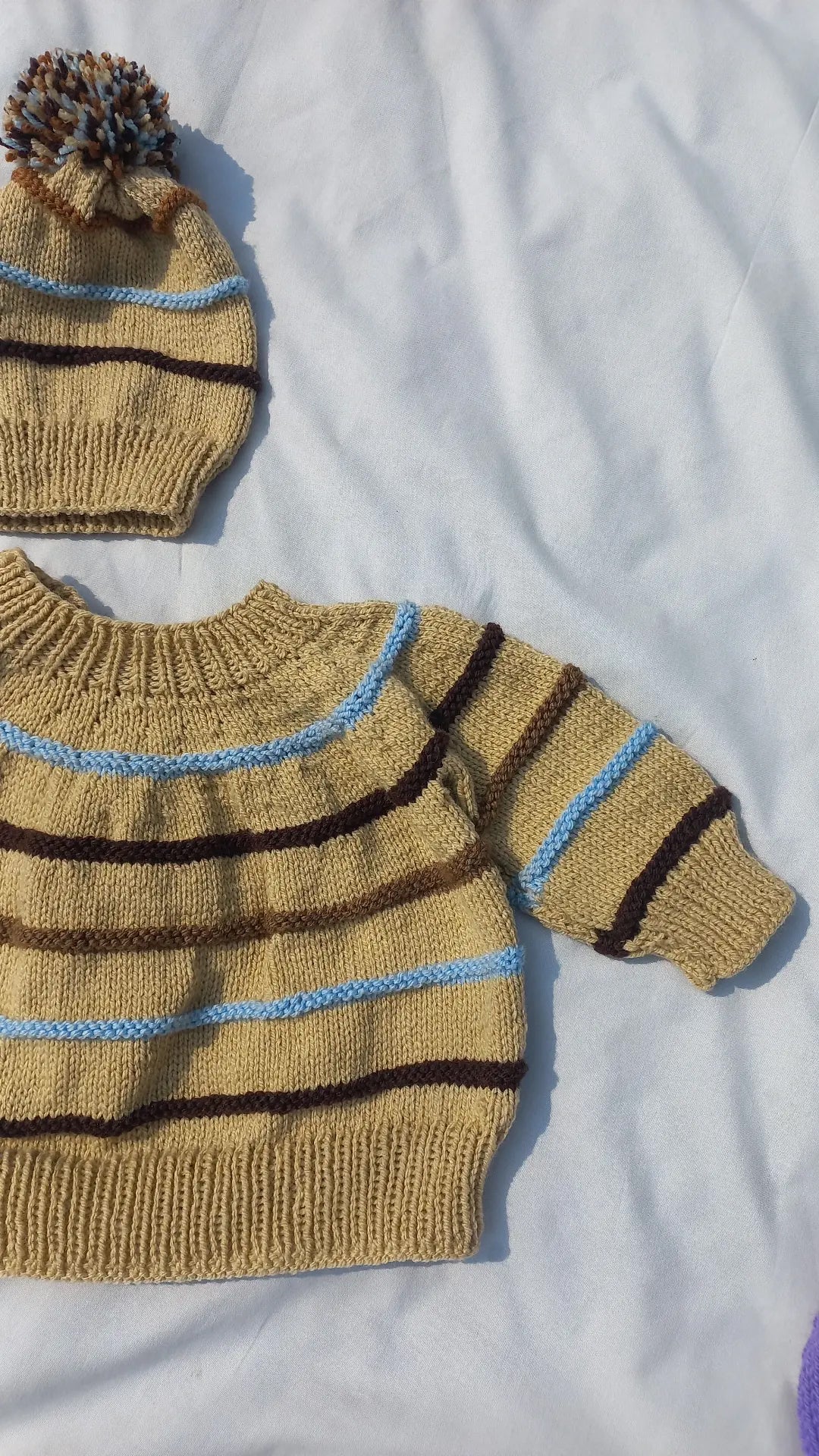 Coffee purl sweater set
