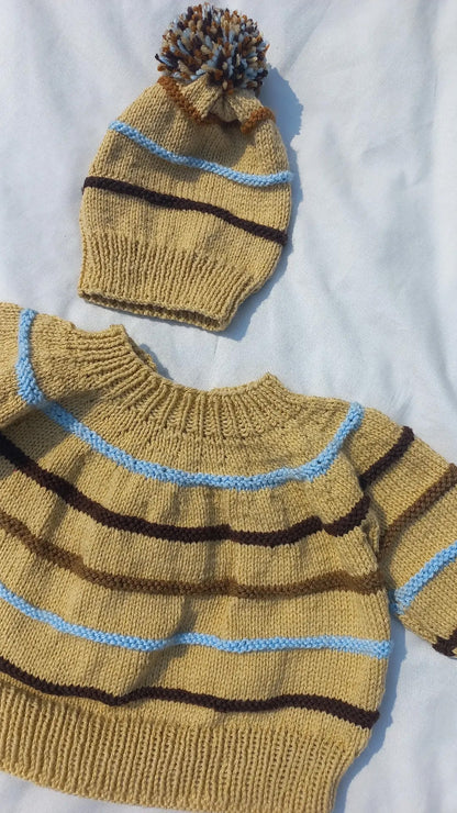 Coffee purl sweater set