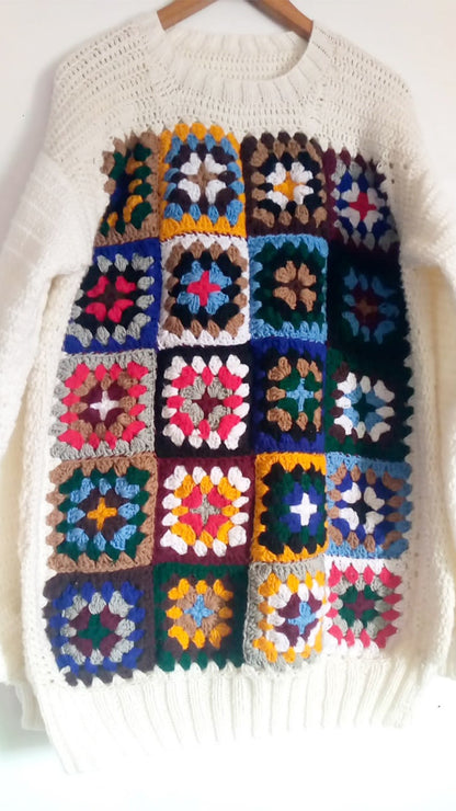 Knitted fusion unisex pullover