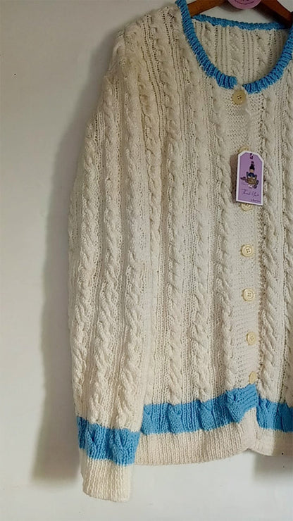 Cabled offwhite cardigan