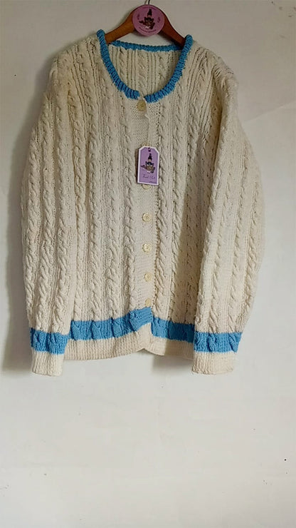 Cabled offwhite cardigan