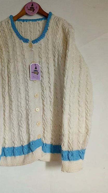 Cabled offwhite cardigan