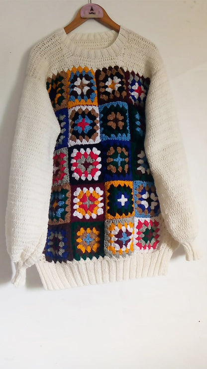 Knitted fusion unisex pullover