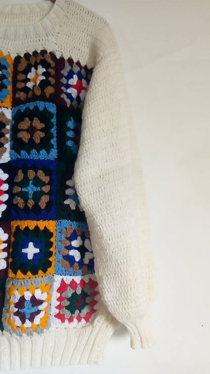 Knitted fusion unisex pullover