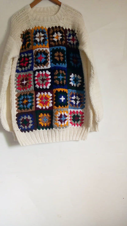 Knitted fusion unisex pullover