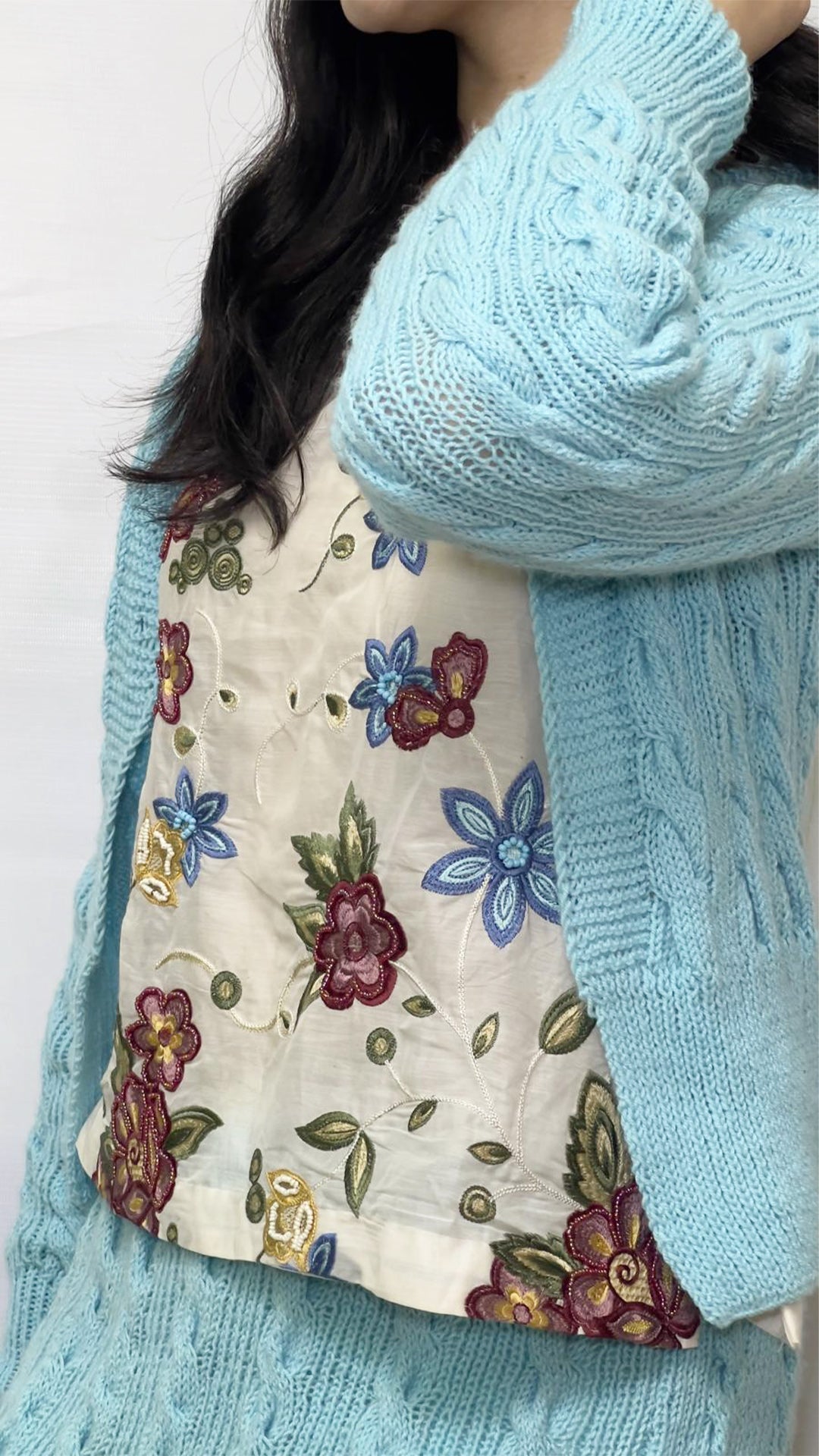 Cabled Skirt and Blouse Set