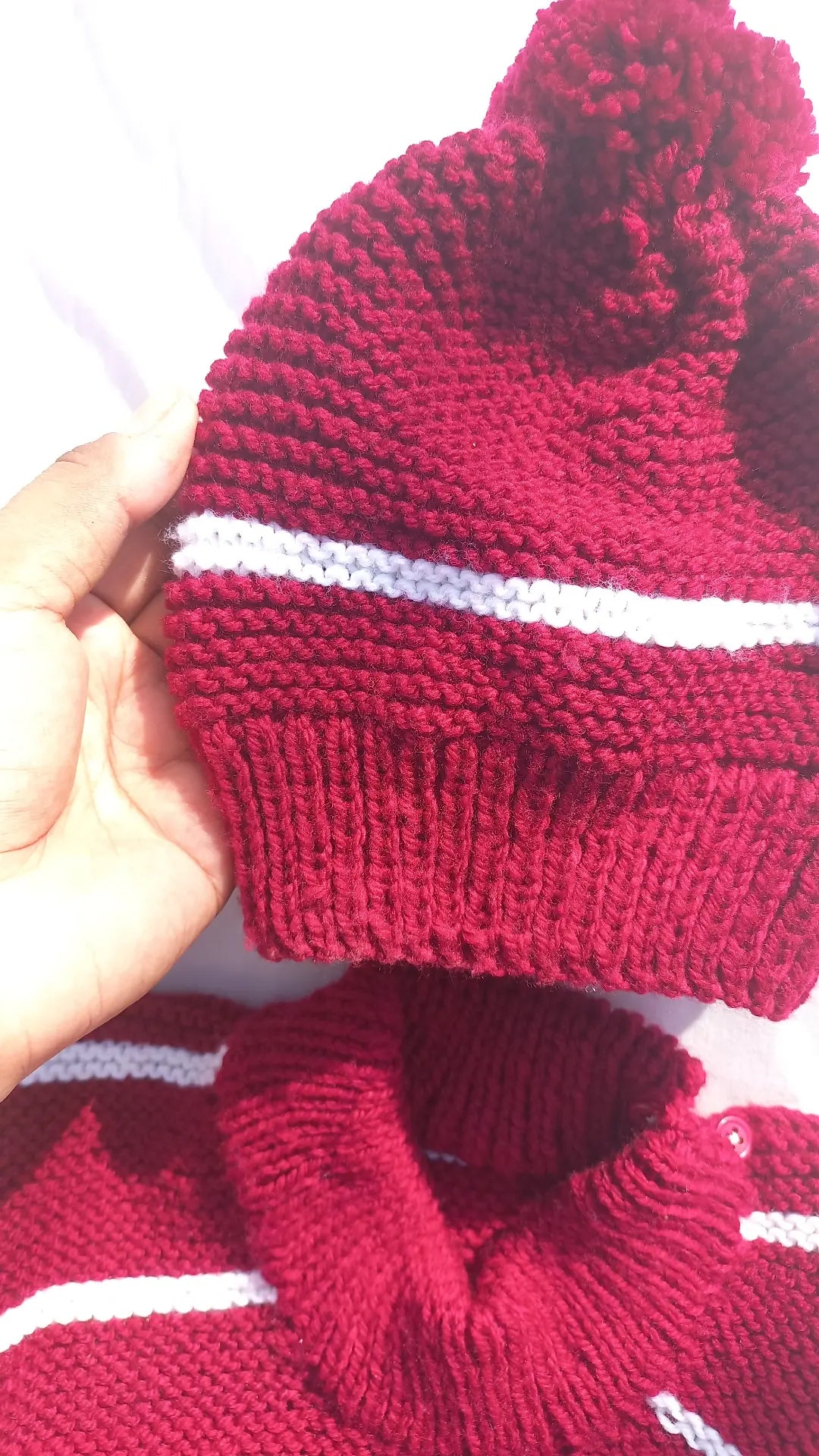 Maroon purl set