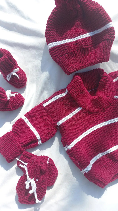 Maroon purl set
