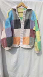Pestal patches oversized cardigan
