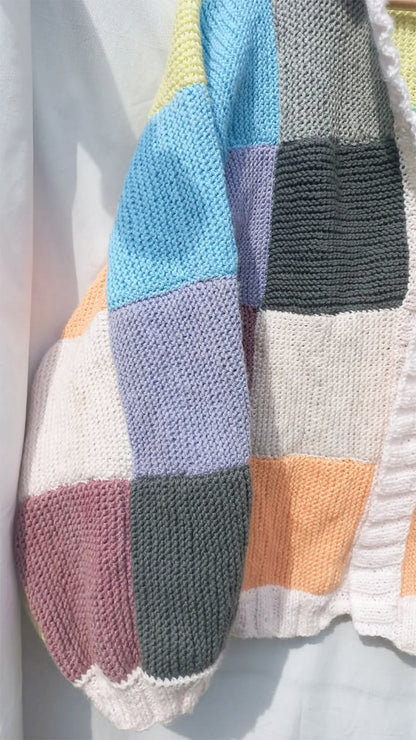 Pestal patches oversized cardigan